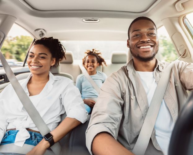 A young family, out for a drive.